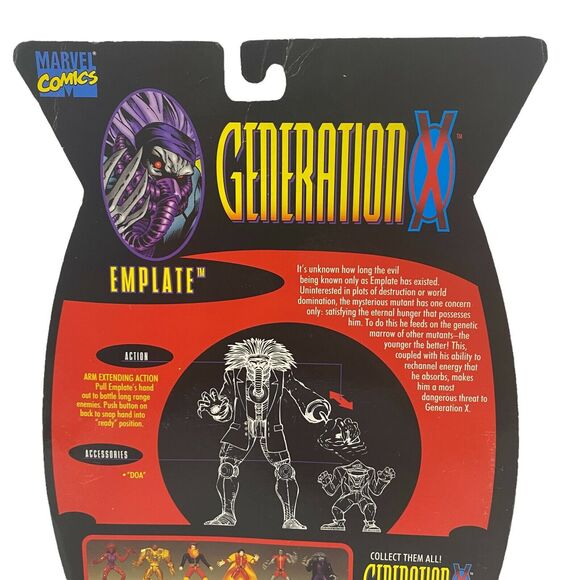 Vintage 1995 Toy Biz Marvel X-Men Generation X EMPLATE Action Figure New - Picture 5 of 7